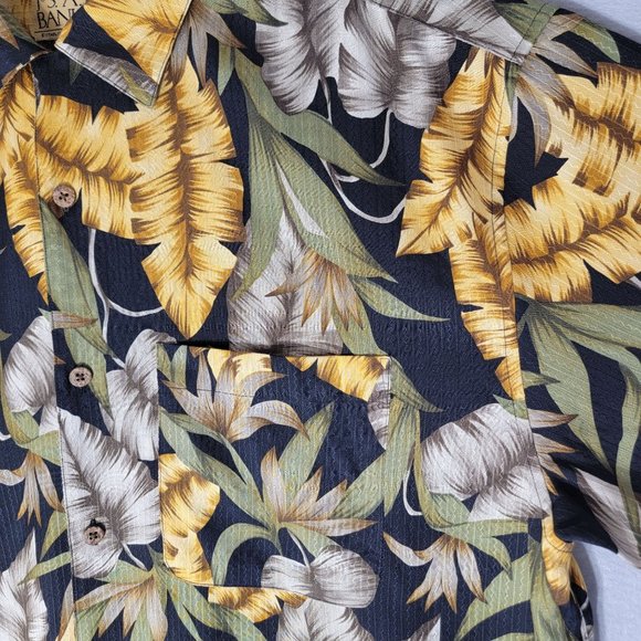 Jos A Bank 100% Silk Hawaiian Shirt XL Floral Tropical Short Sleeve Casual Vacy - Picture 3 of 11